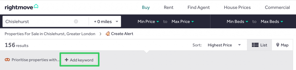 Adding the "Granny Annex" keyword to rightmove.